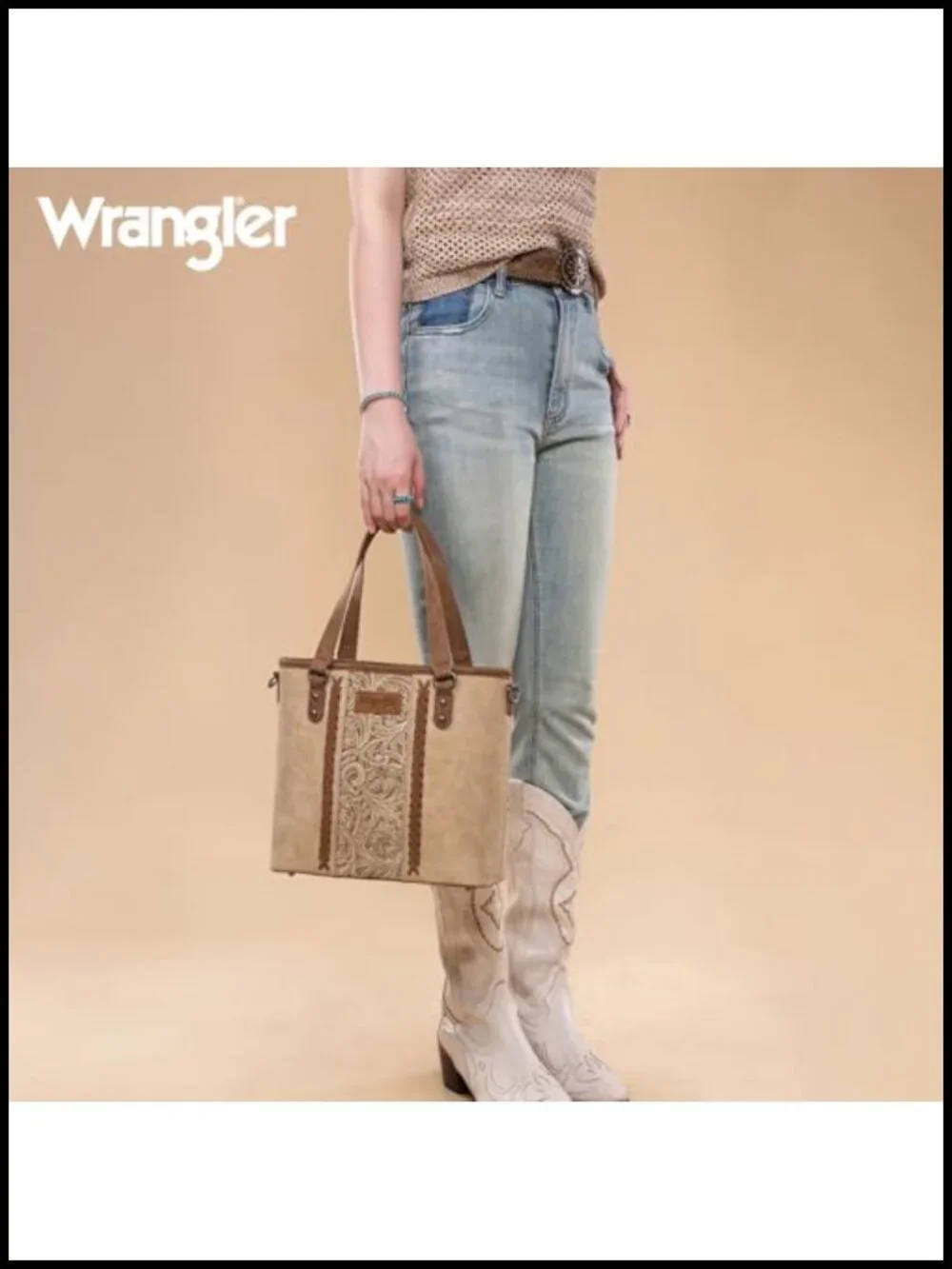 Western Tote Bag with Aztec Print Faux Leather Crossbody Satchel